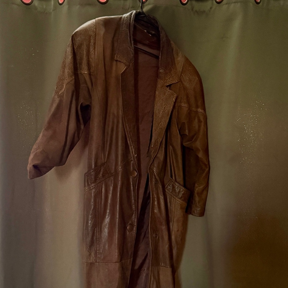 Leather trenchcoat